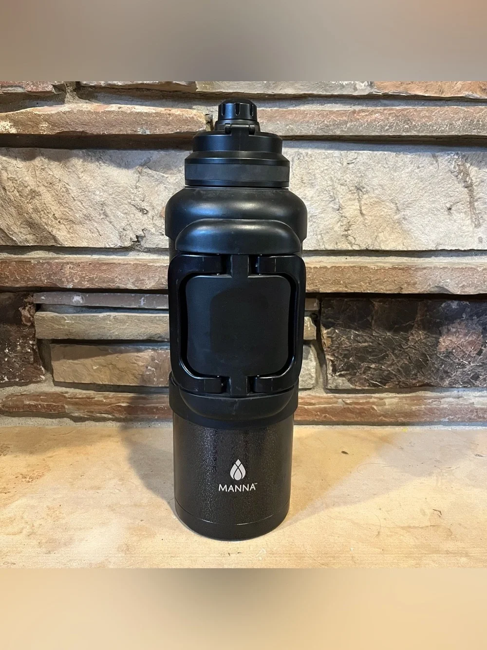 Manna Titan Black Stainless Steel Vacuum Gallon Jug - 4 Liters